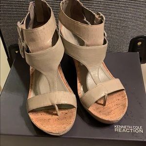 Taupe/olive-ish green sandals